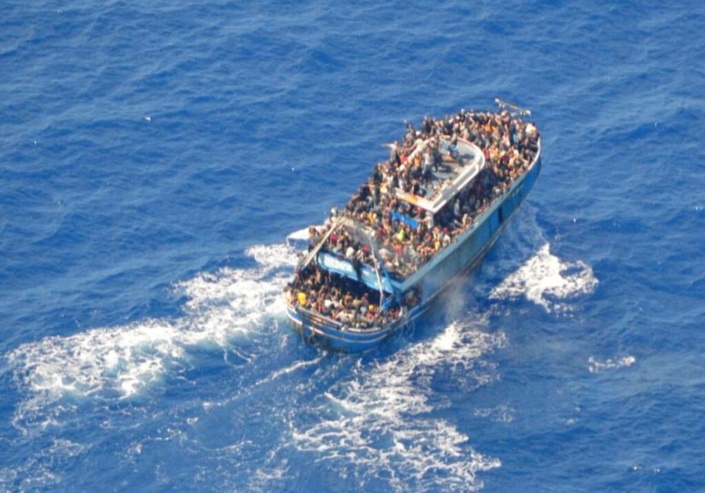 Illegal migrants crossing the Mediterranean